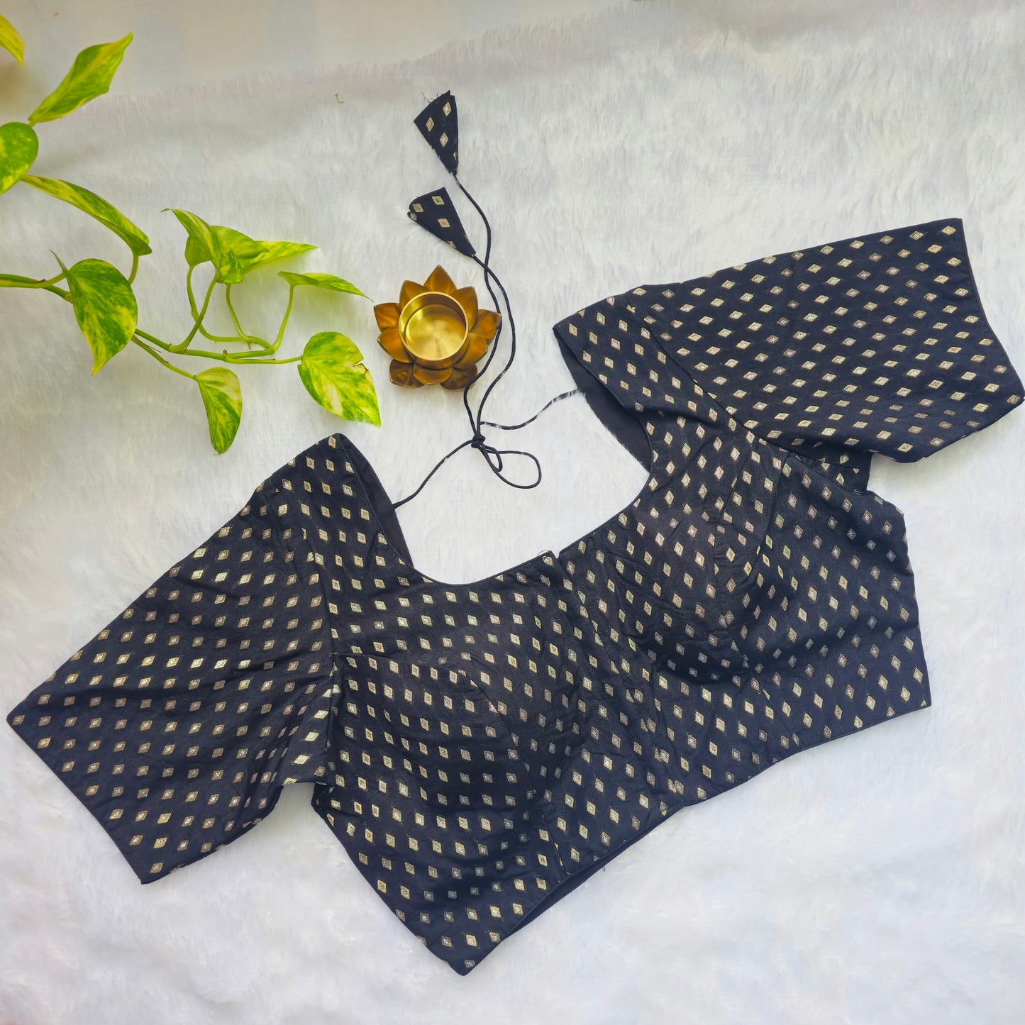 Black Butta Brocade Blouse