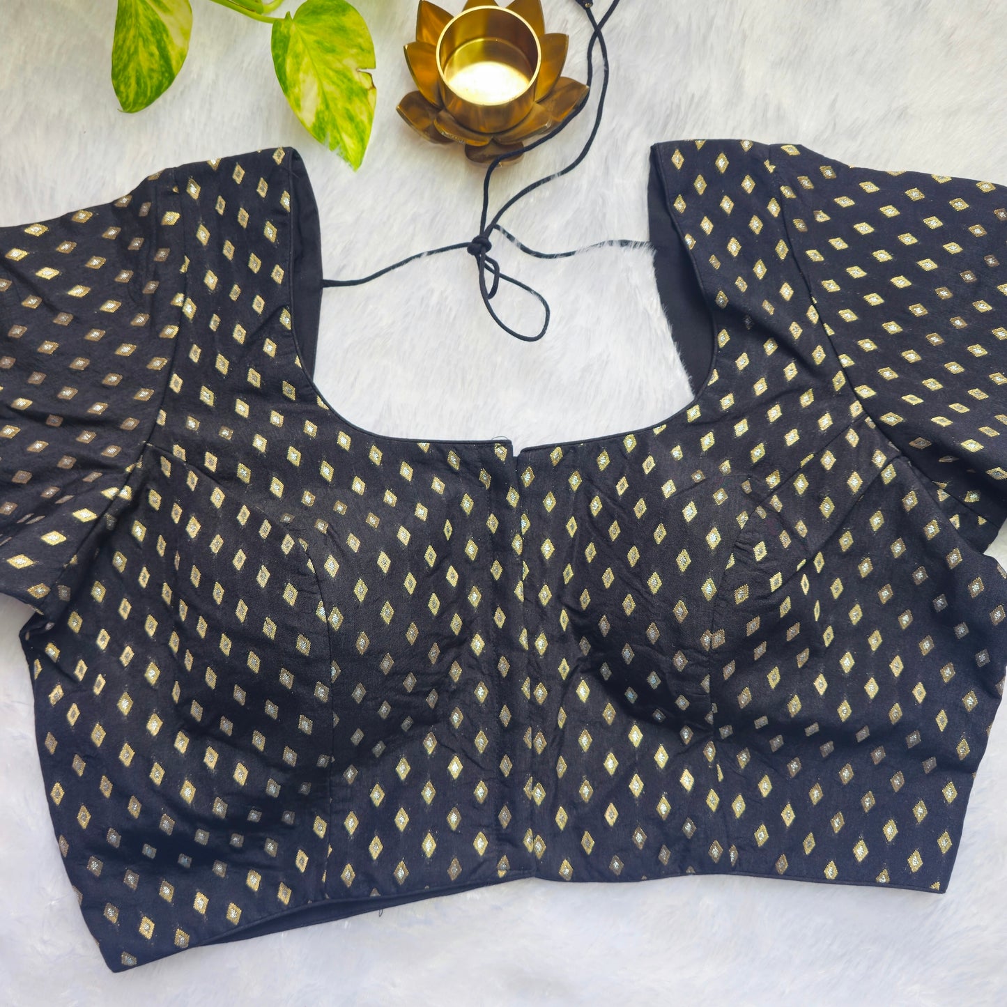 Black Butta Brocade Blouse