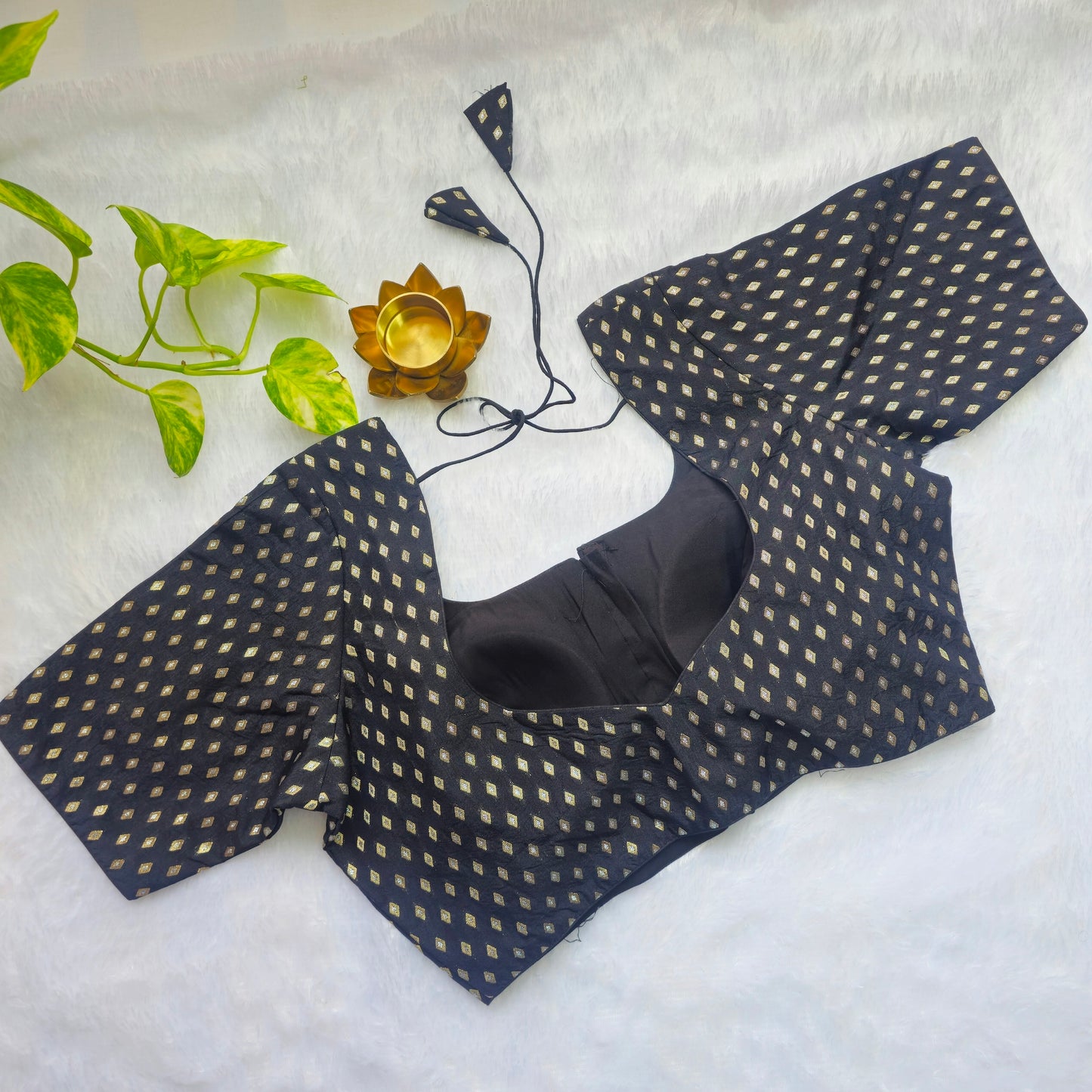 Black Butta Brocade Blouse