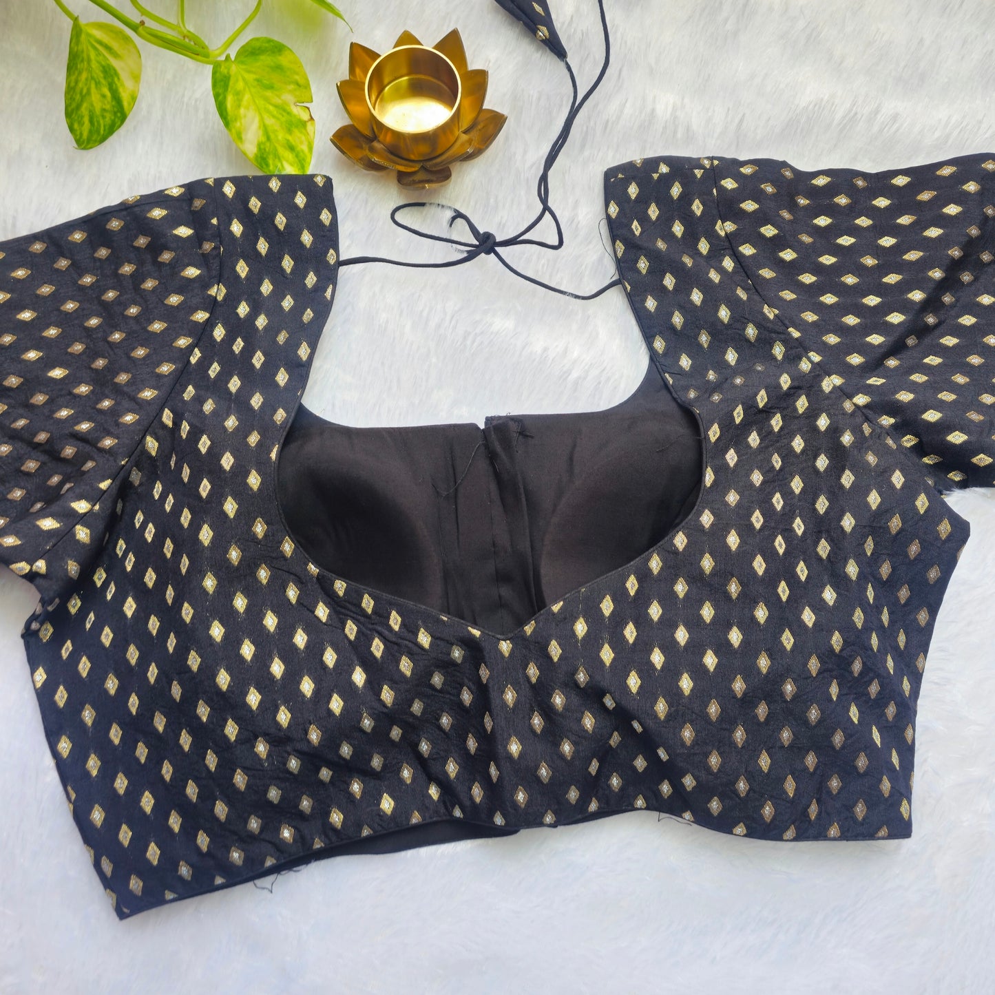 Black Butta Brocade Blouse