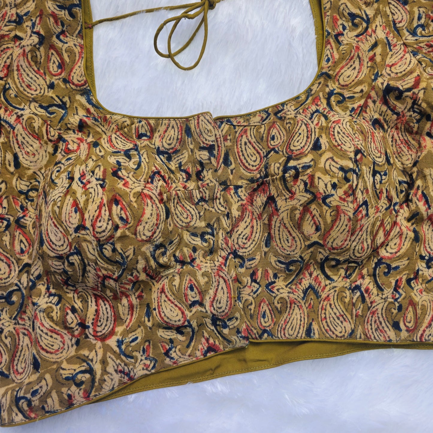 Mehendi Green Cotton Kalamkari Blouse