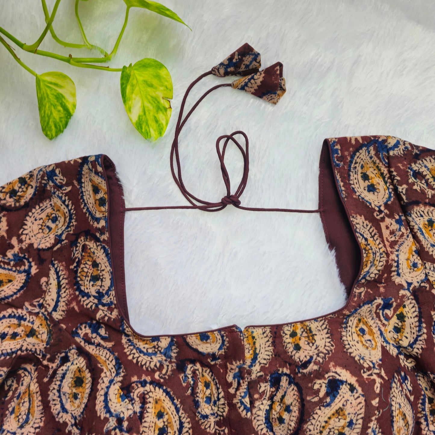Snuff Color Cotton Kalamkari Blouse