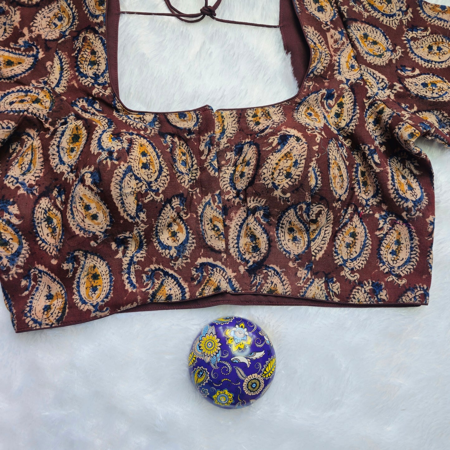 Snuff Color Cotton Kalamkari Blouse