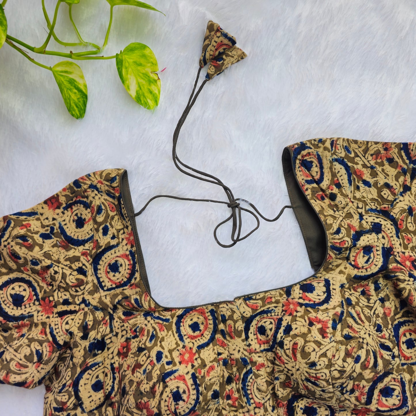 Mehendi Green Cotton Kalamkari Blouse