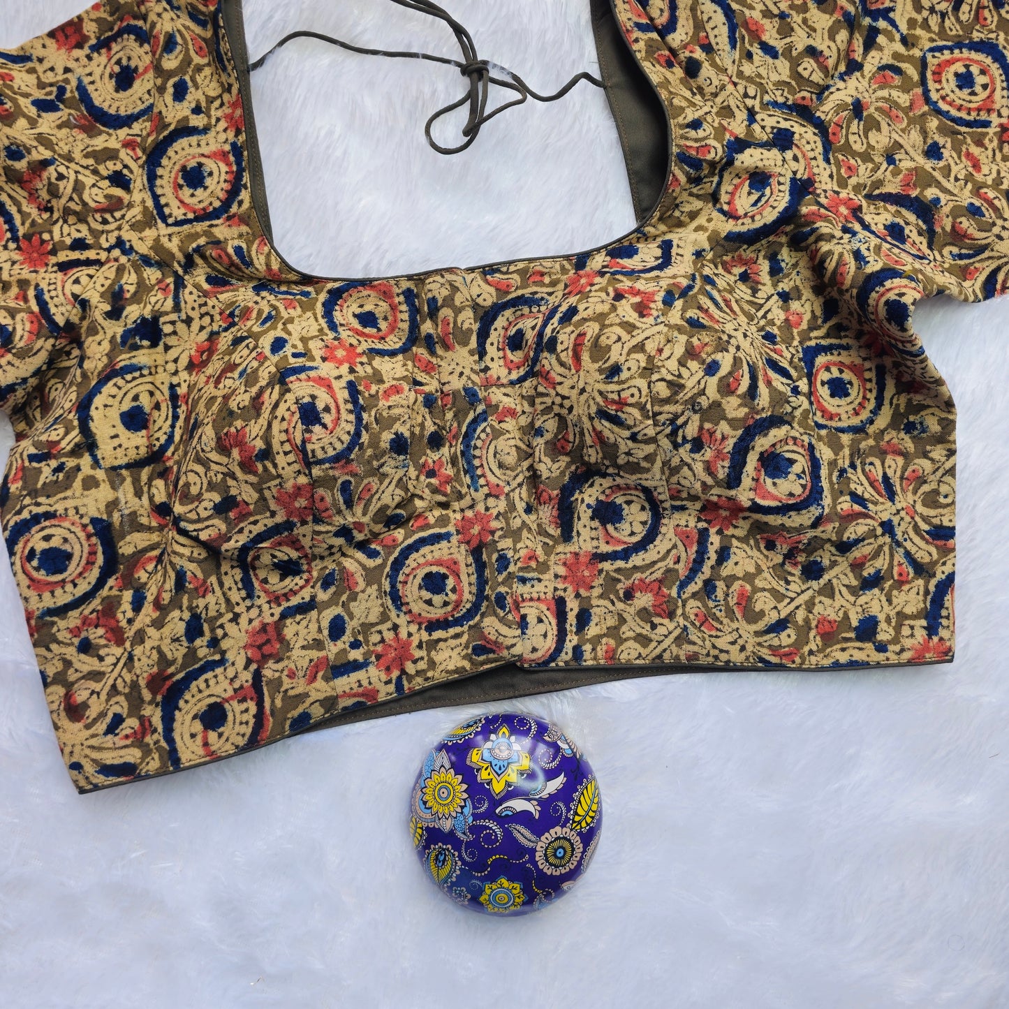 Mehendi Green Cotton Kalamkari Blouse