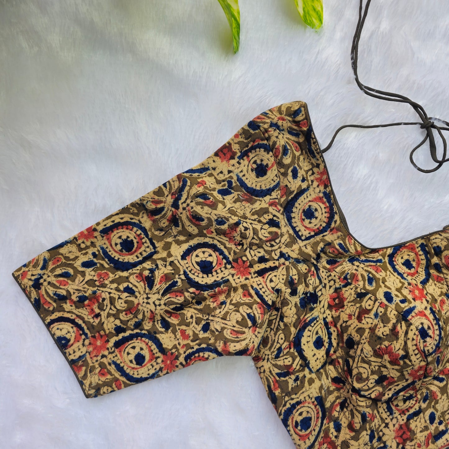 Mehendi Green Cotton Kalamkari Blouse