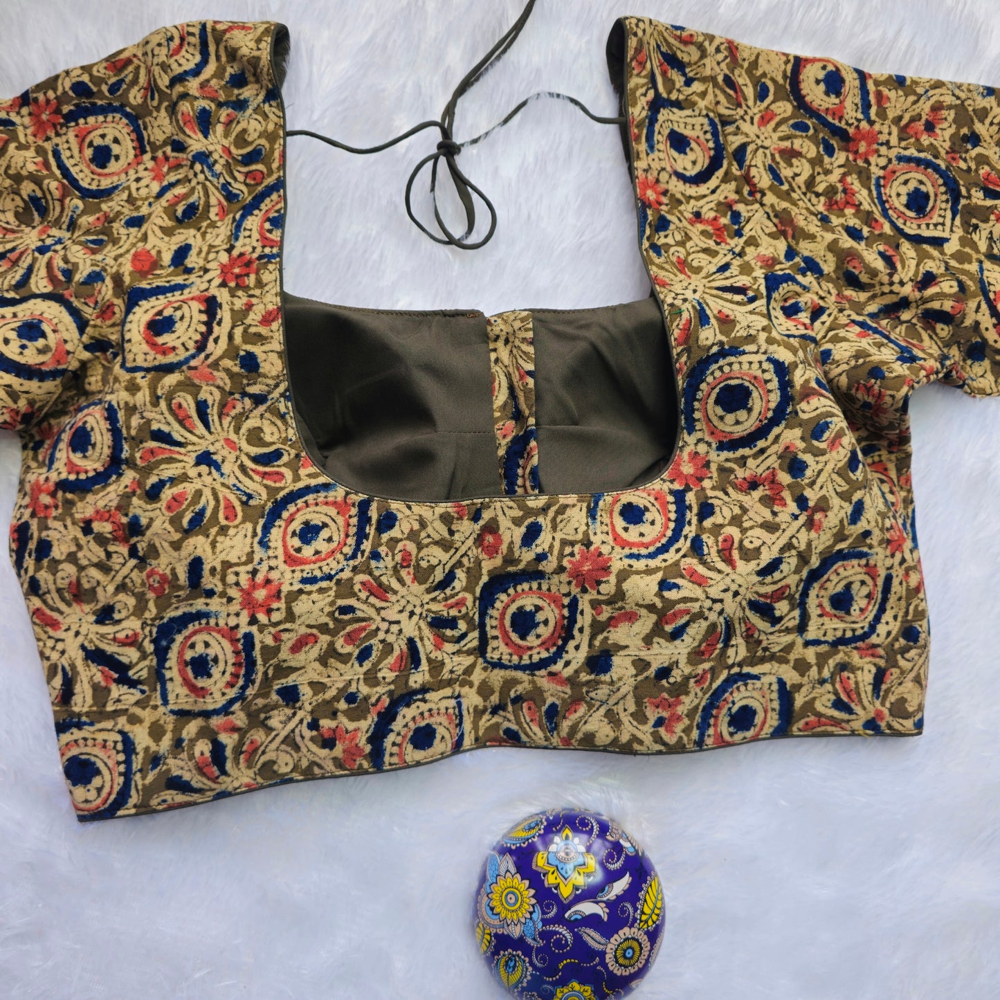Mehendi Green Cotton Kalamkari Blouse