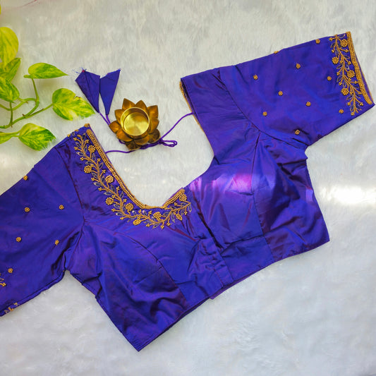 Purple Beads Handwork Blouse