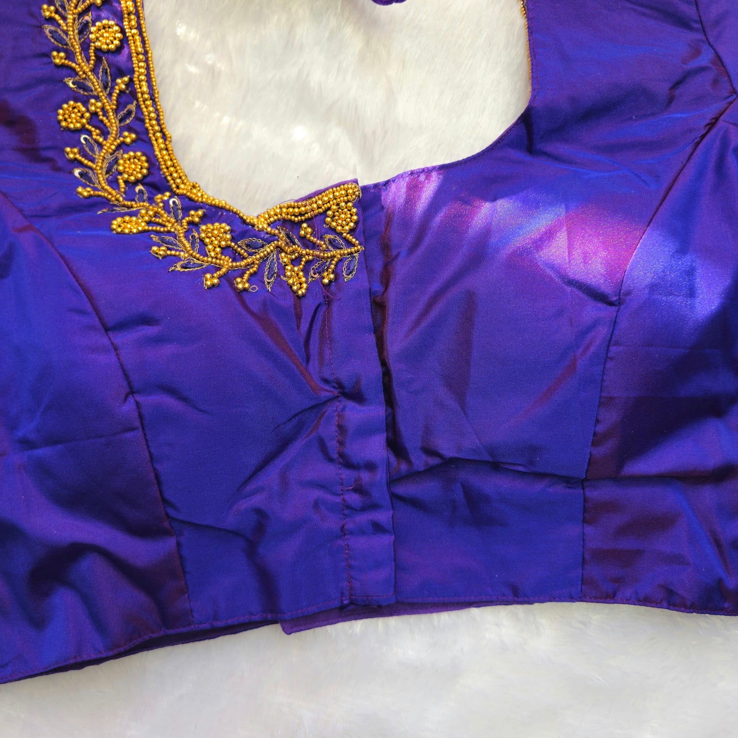 Purple Beads Handwork Blouse