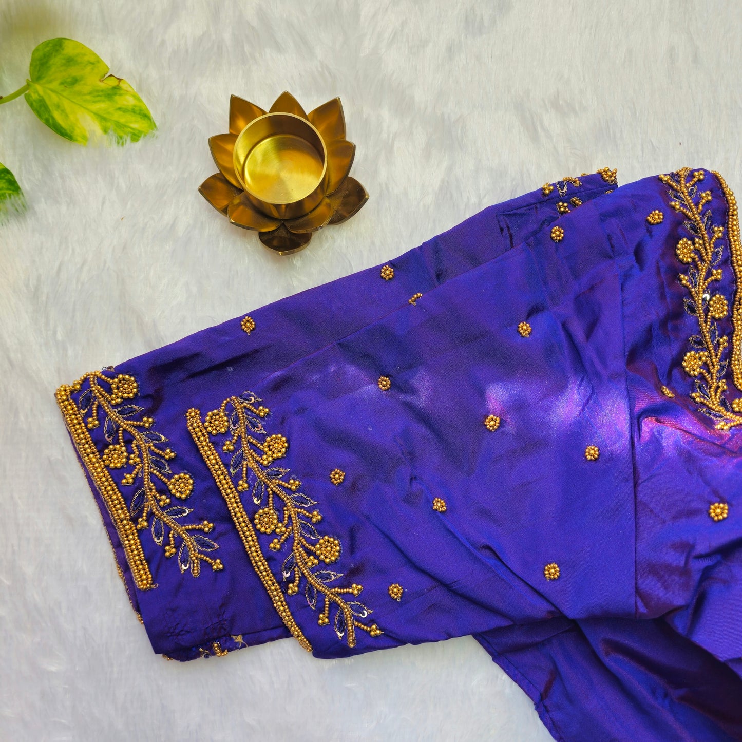 Purple Beads Handwork Blouse