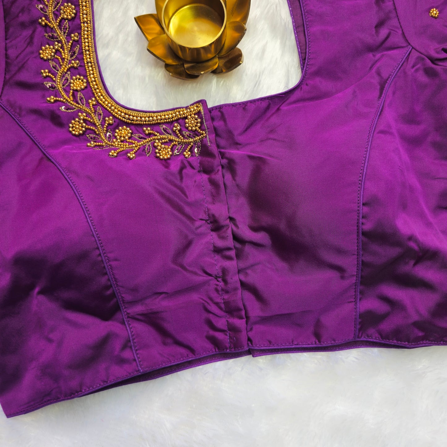 Magenta Pink Beads Handwork Blouse