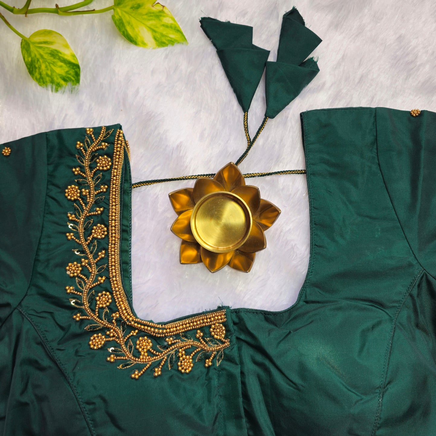 Green Beads Handwork Blouse