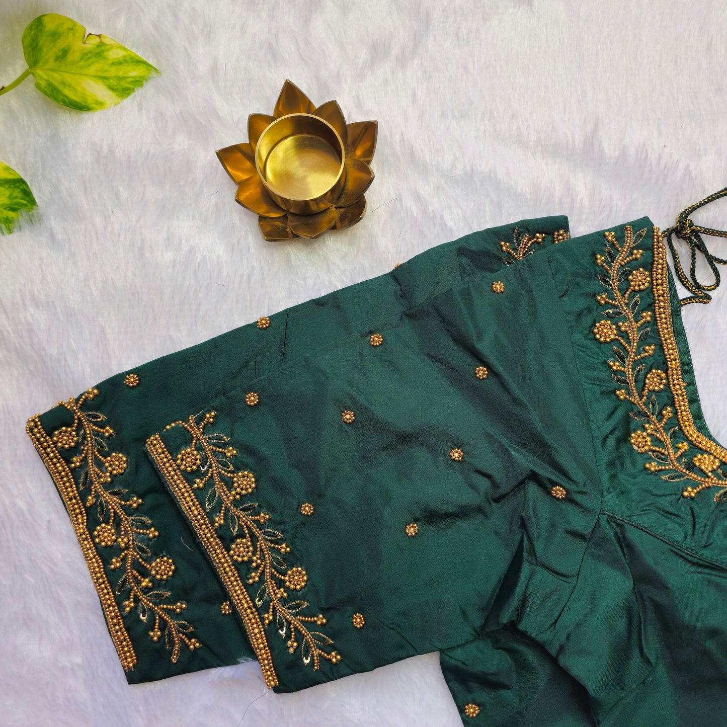 Green Beads Handwork Blouse