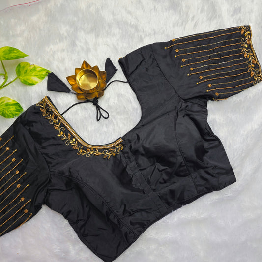 Black Aari work Blouse