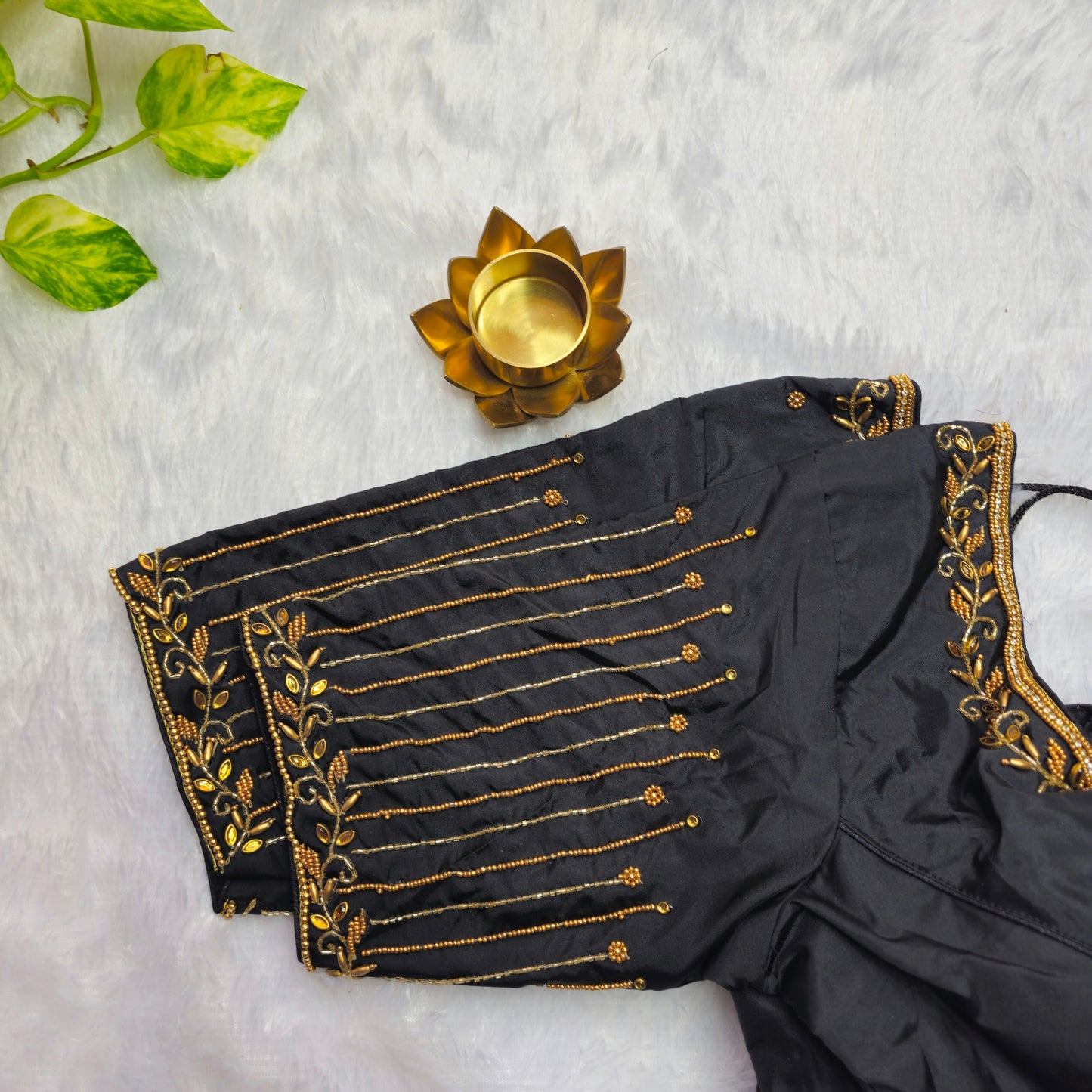 Black Aari work Blouse