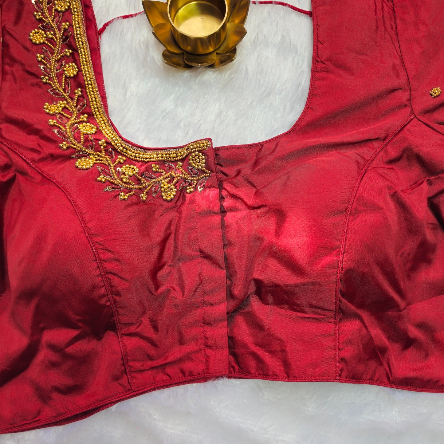 Red Beads Handwork Blouse