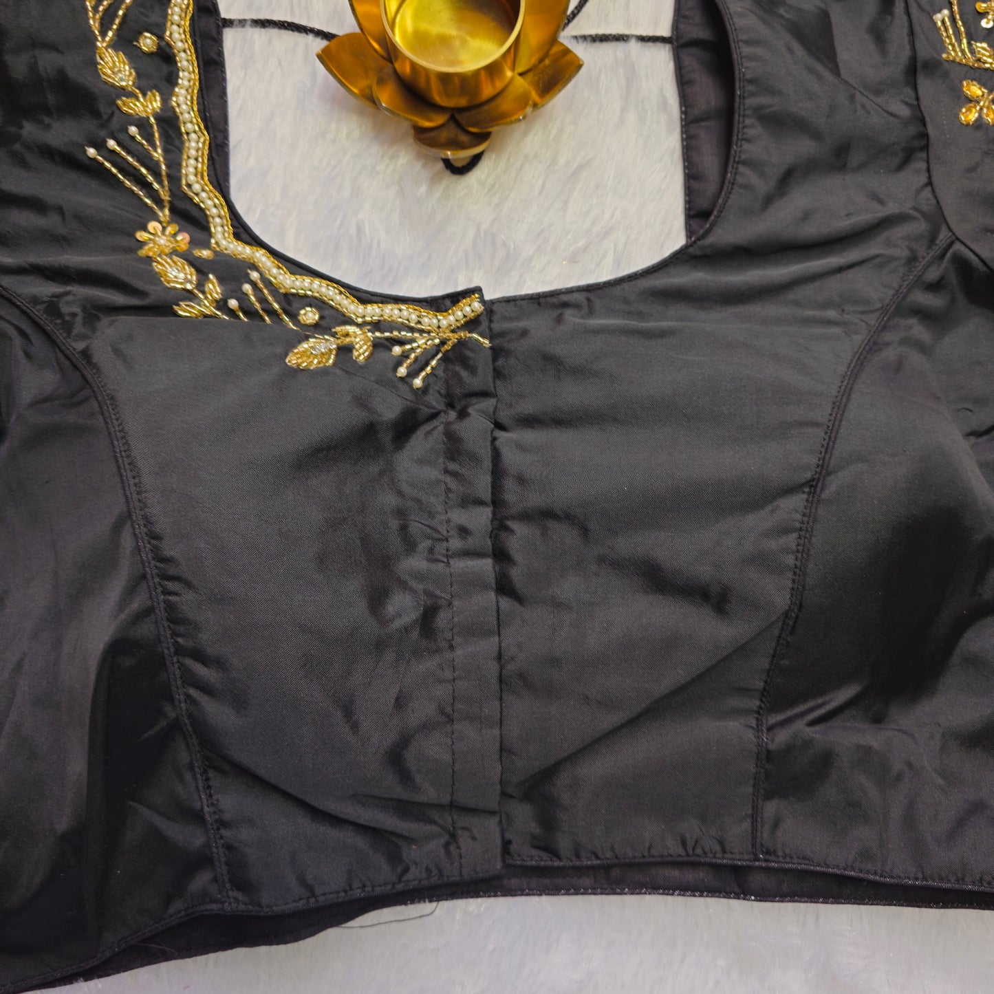 Black Cutdana and Pearl Handwork Blouse