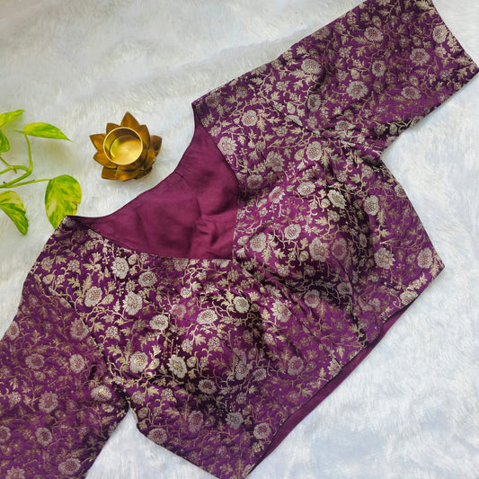 Magenta Pink Brocade Blouse