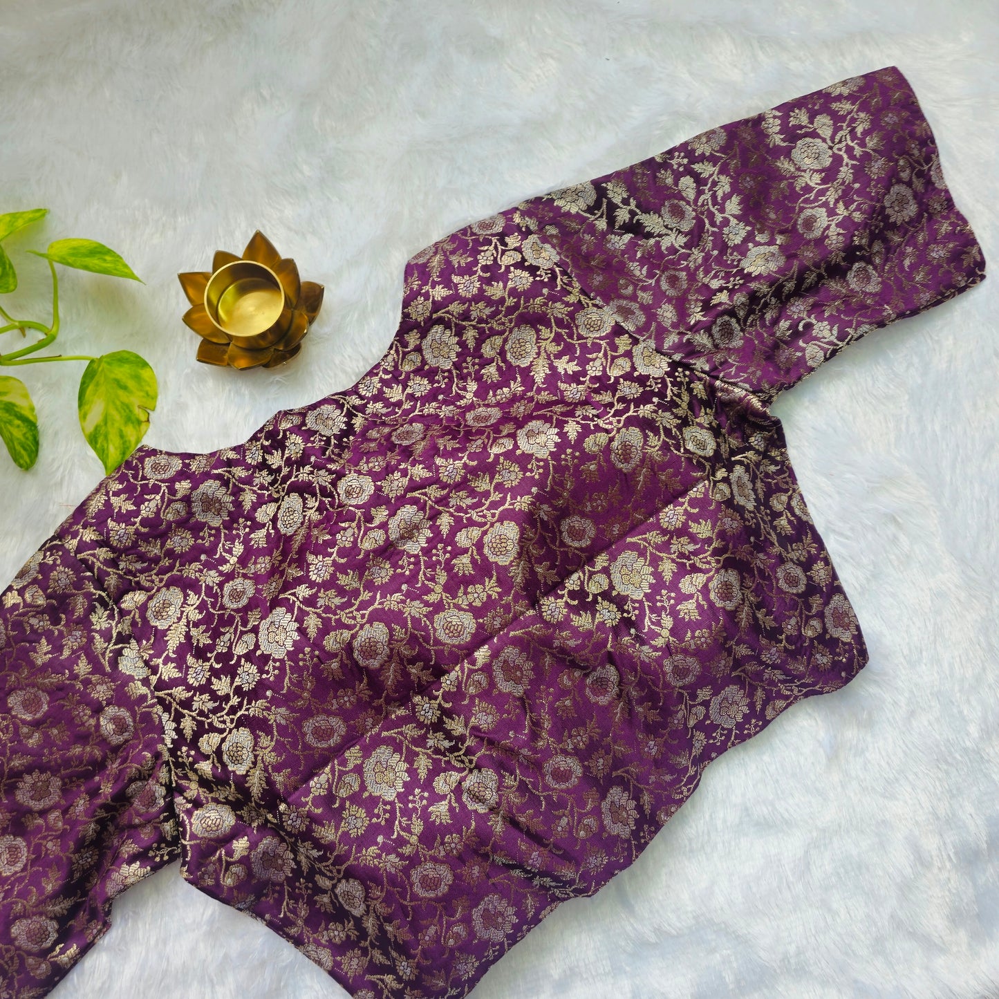 Magenta Pink Brocade Blouse