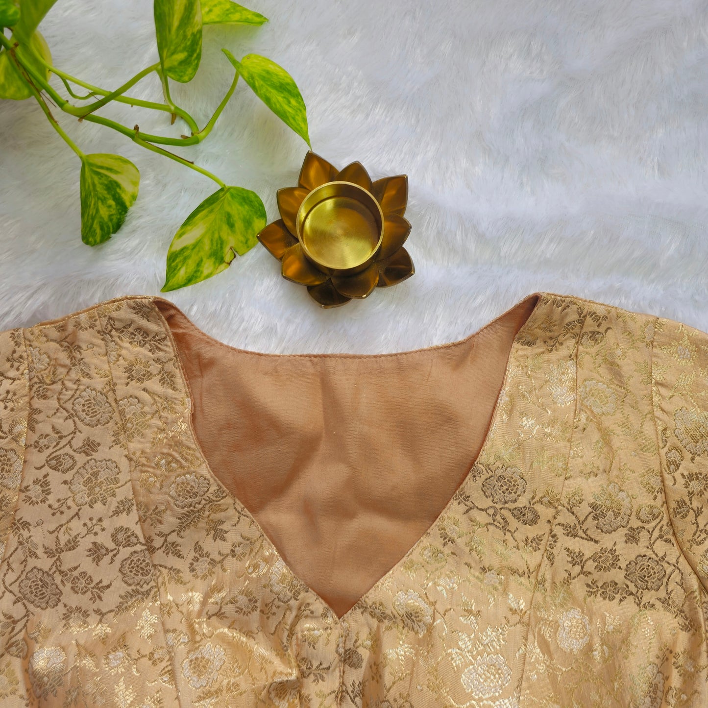 Creamish Gold Brocade Blouse