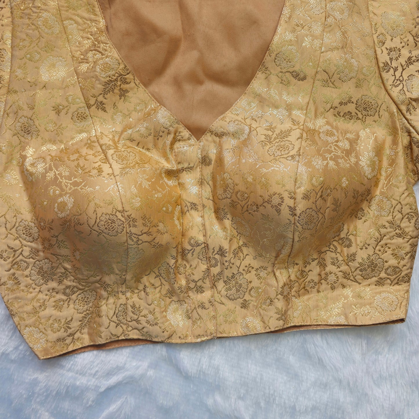 Creamish Gold Brocade Blouse
