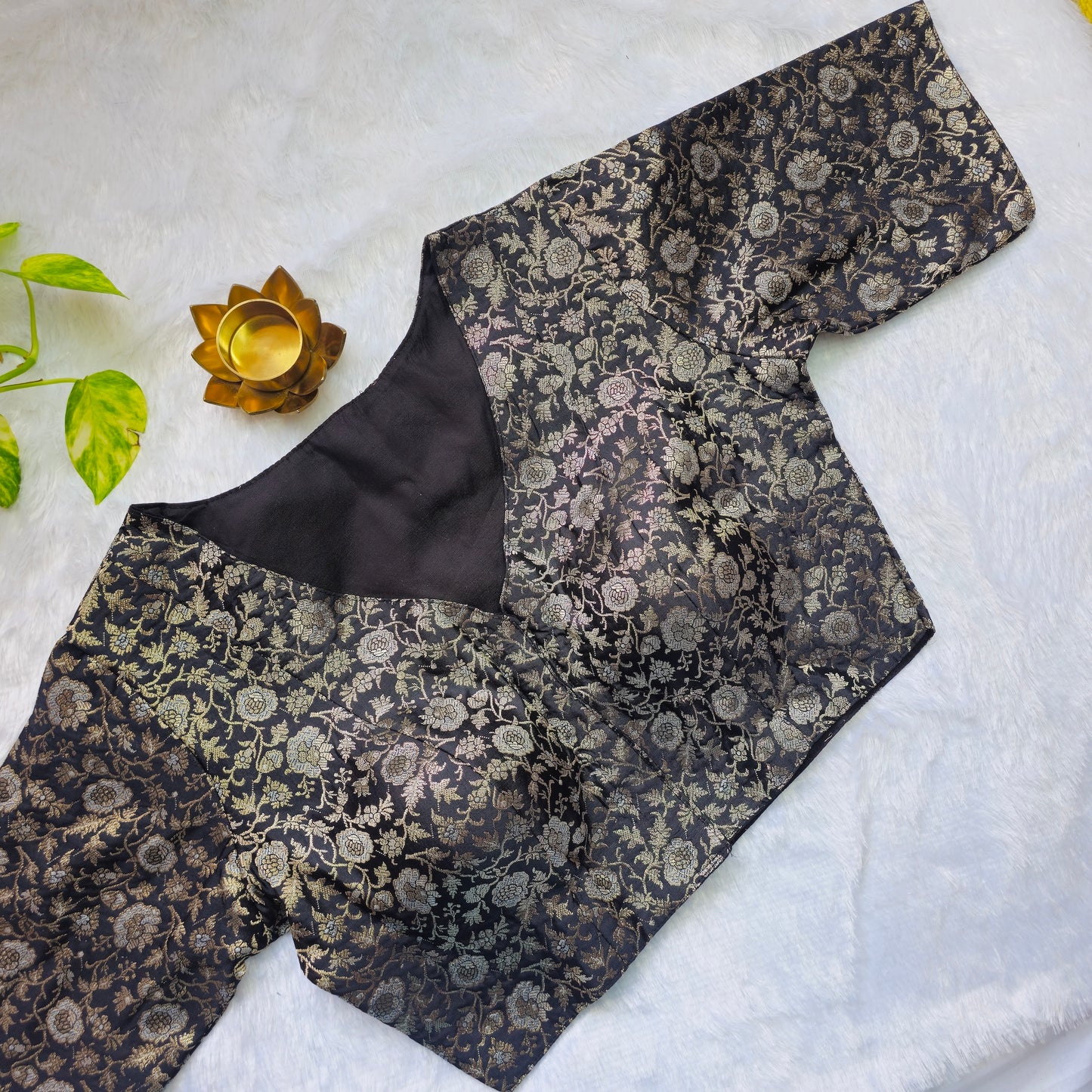 Black Brocade Blouse