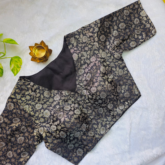 Black Brocade Blouse