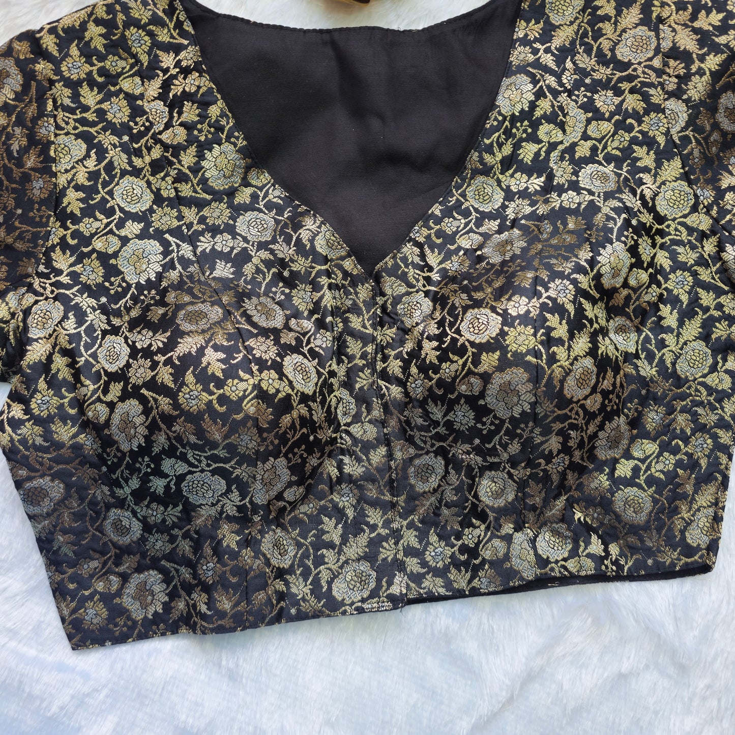 Black Brocade Blouse