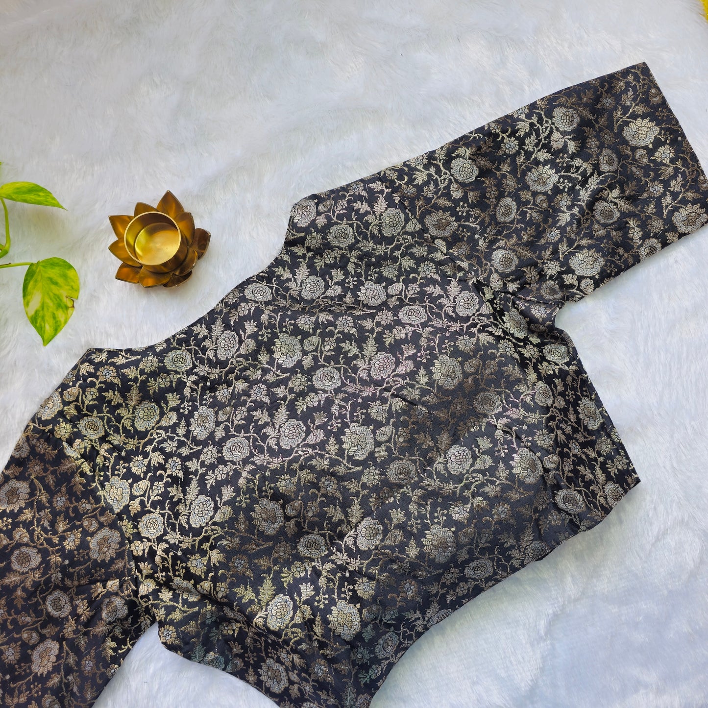 Black Brocade Blouse