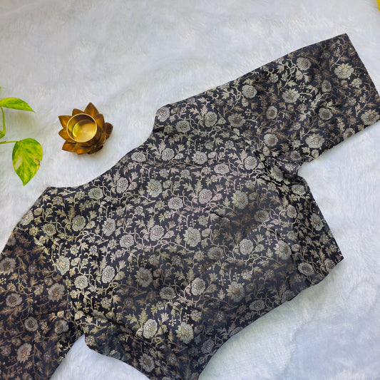 Black Brocade Blouse