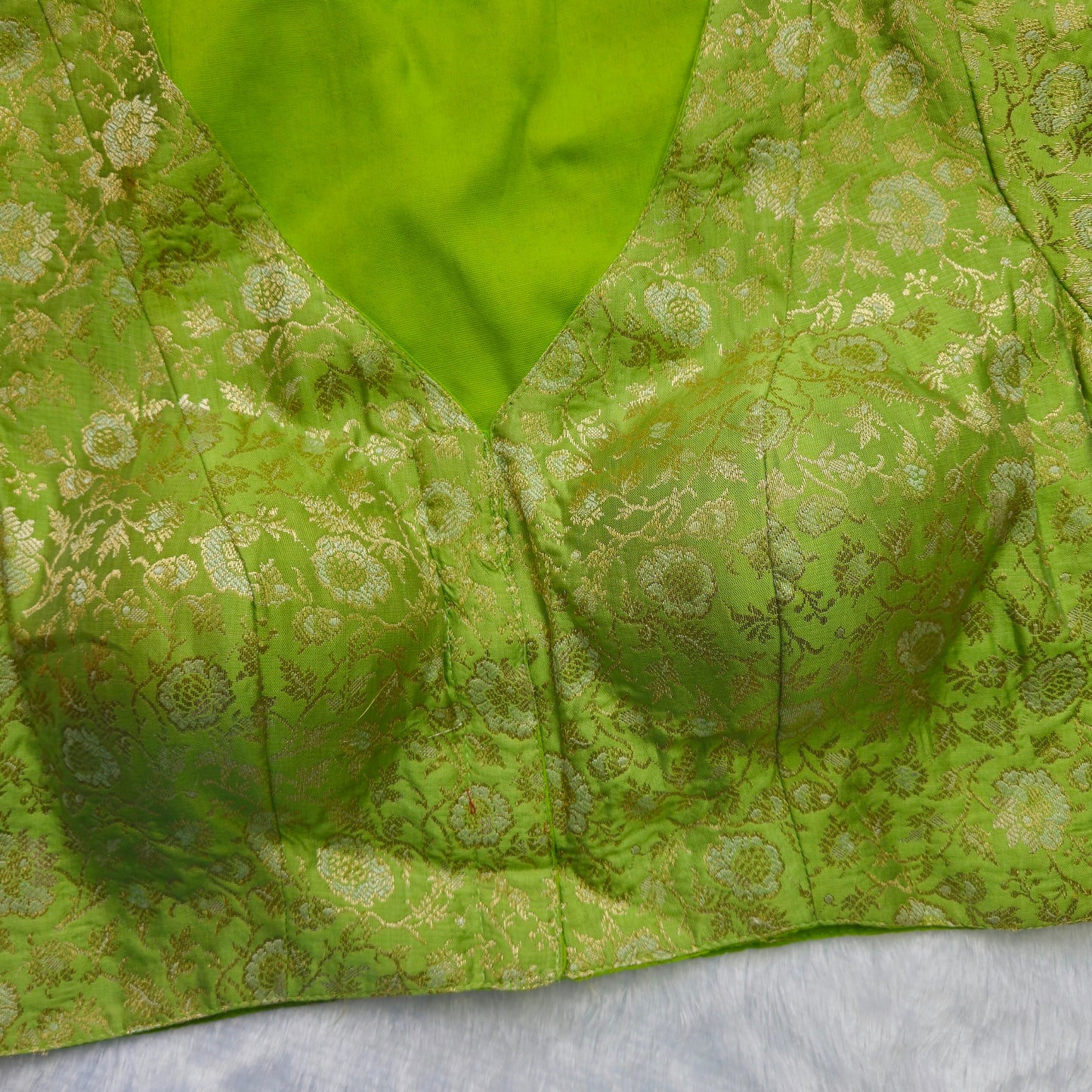 Pista Green Brocade Blouse
