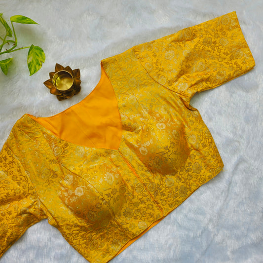 Yellow Brocade Blouse