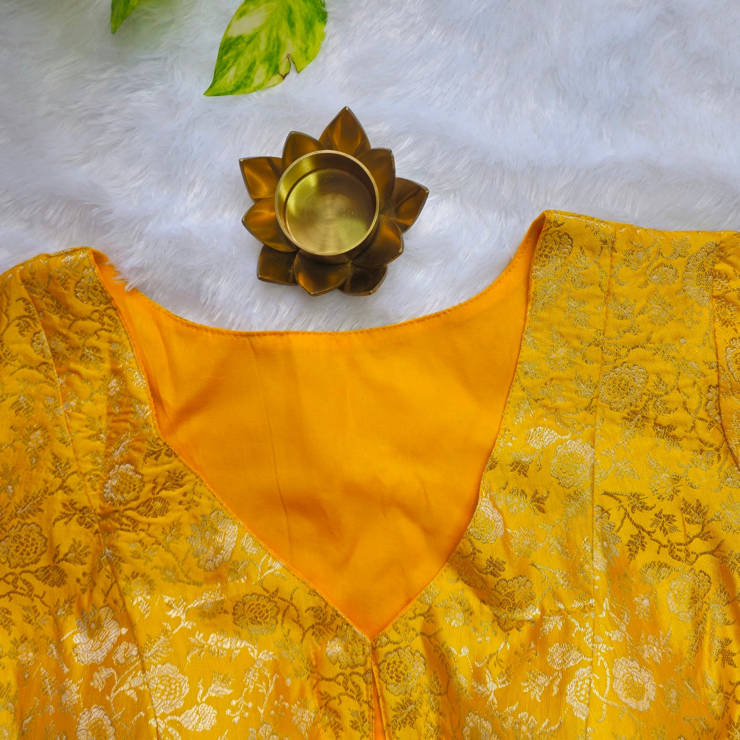 Yellow Brocade Blouse
