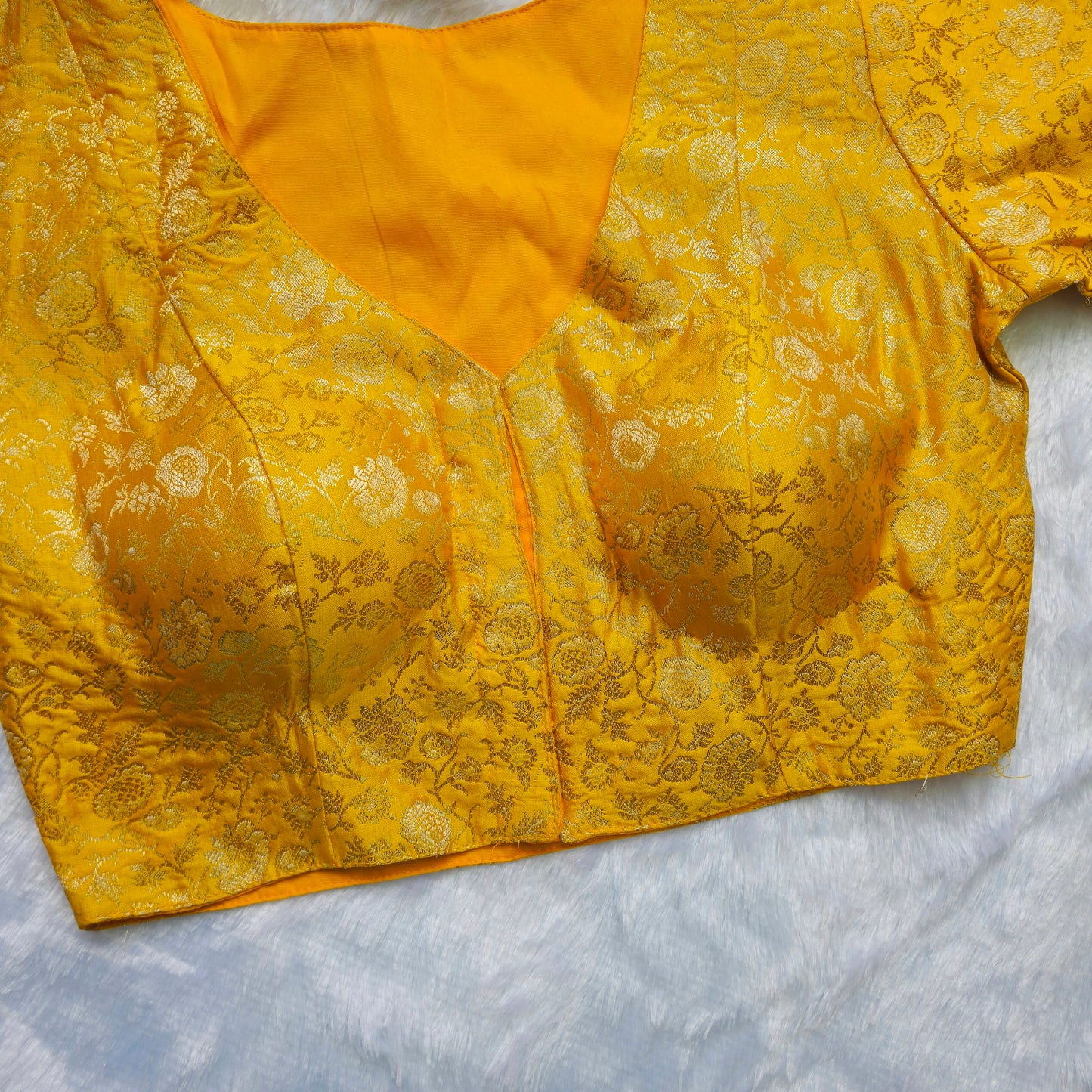 Yellow Brocade Blouse