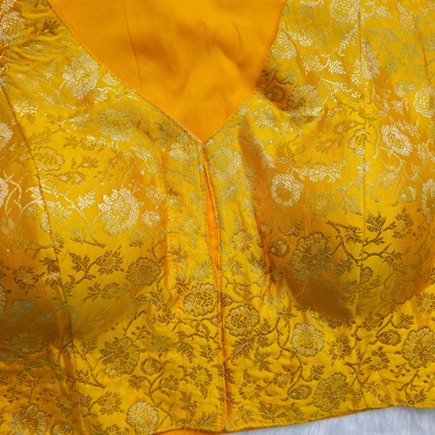Yellow Brocade Blouse
