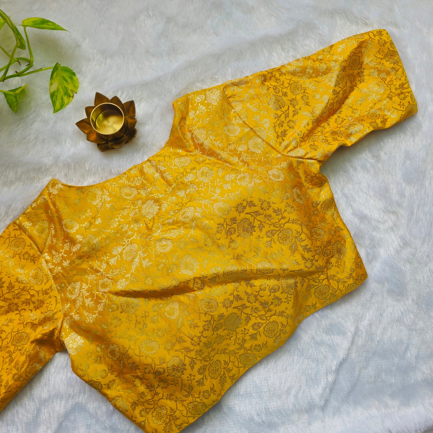 Yellow Brocade Blouse