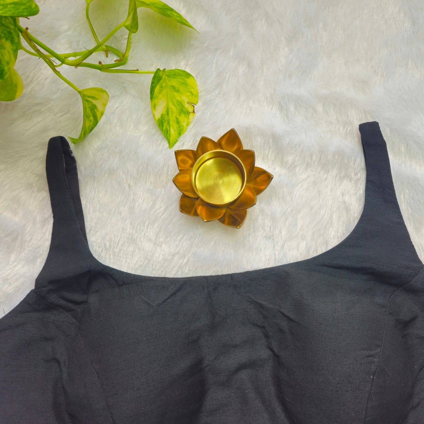 Black Plain Cotton Bollywood style Blouse