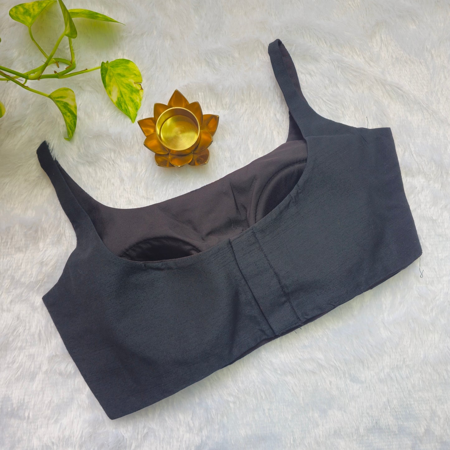 Black Plain Cotton Bollywood style Blouse