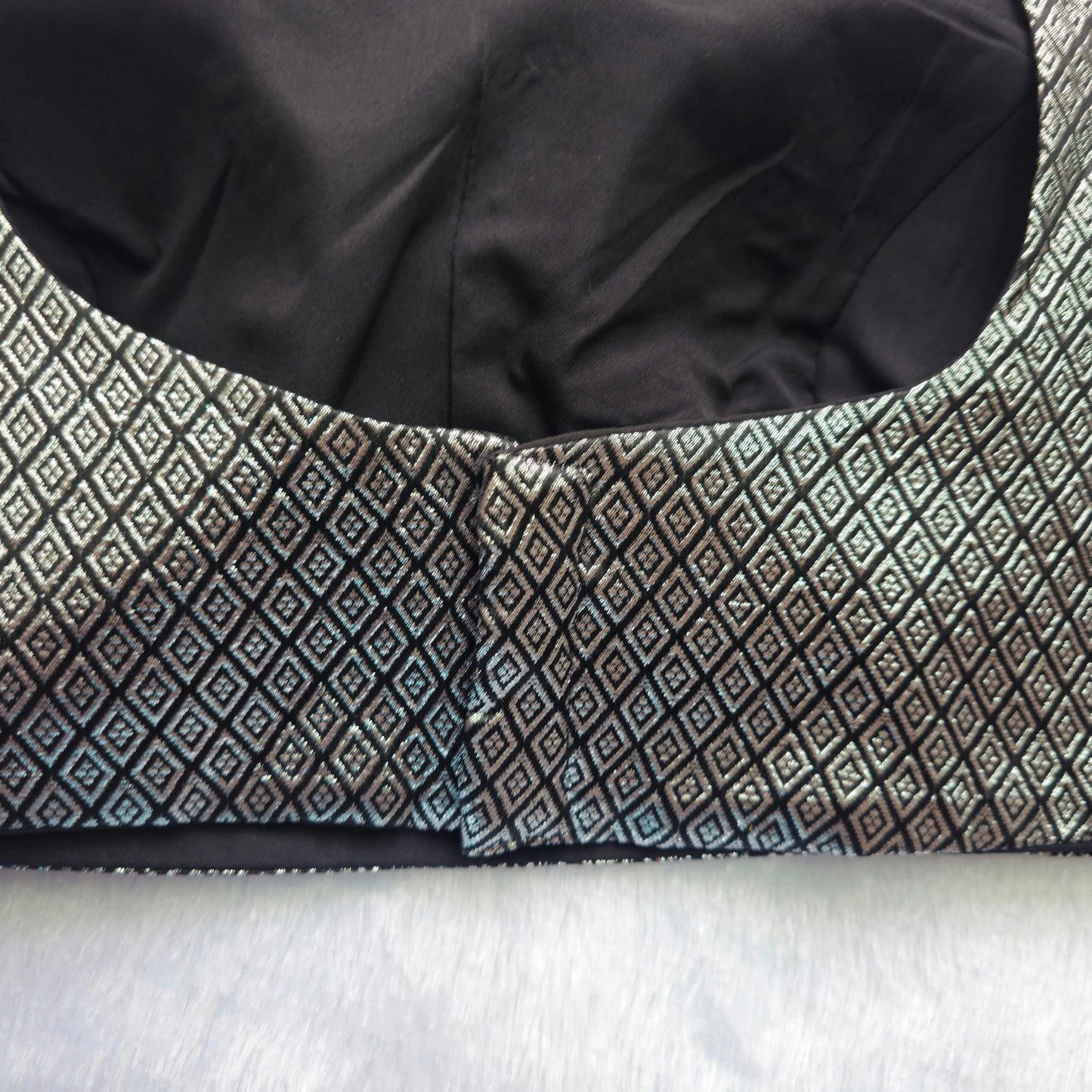 Black with Silver Zari Bollywood style Brocade Blouse