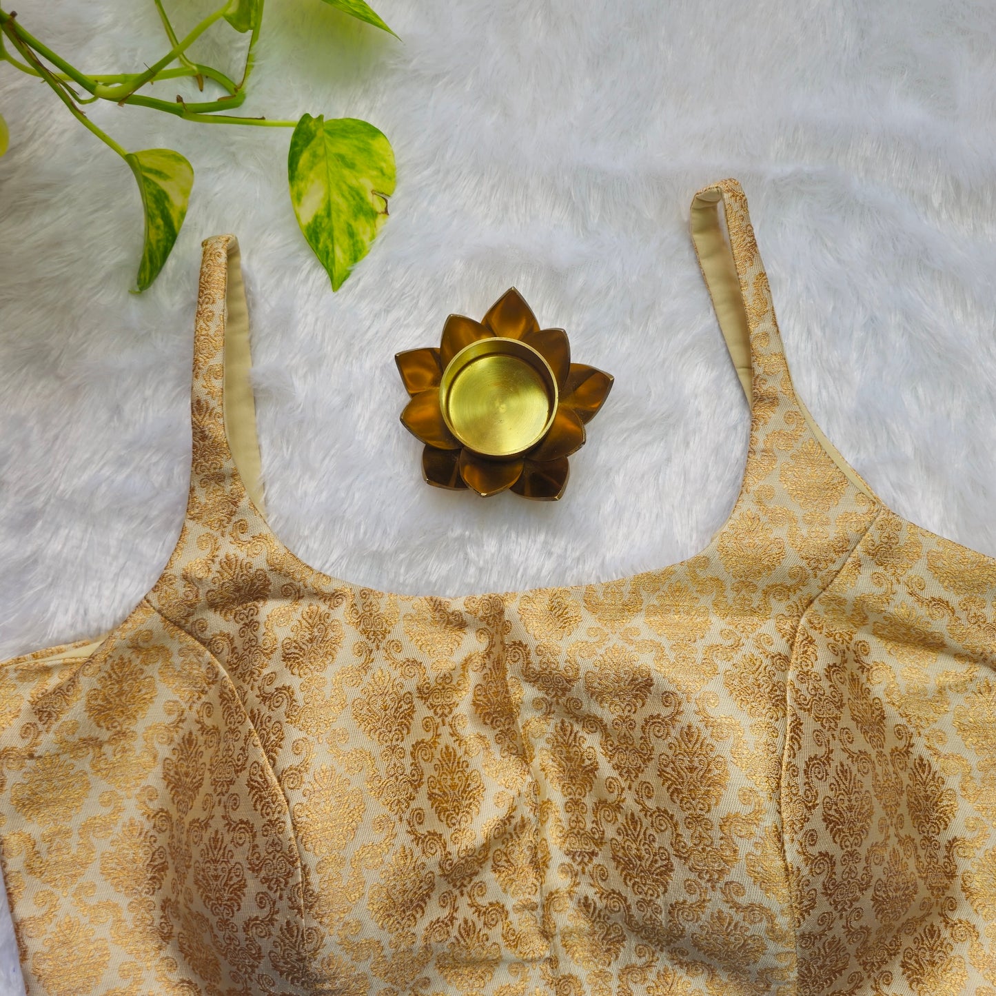 Cream Bollywood style Brocade Blouse