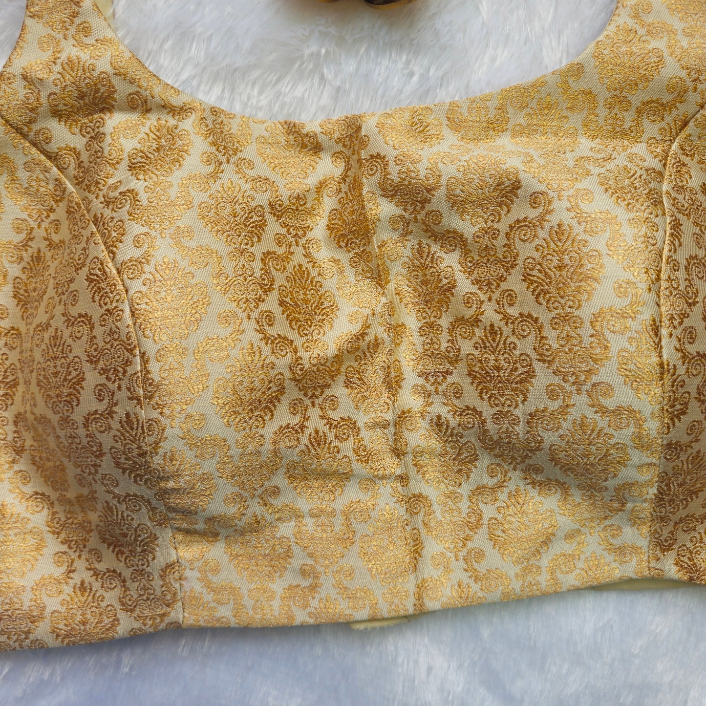 Cream Bollywood style Brocade Blouse