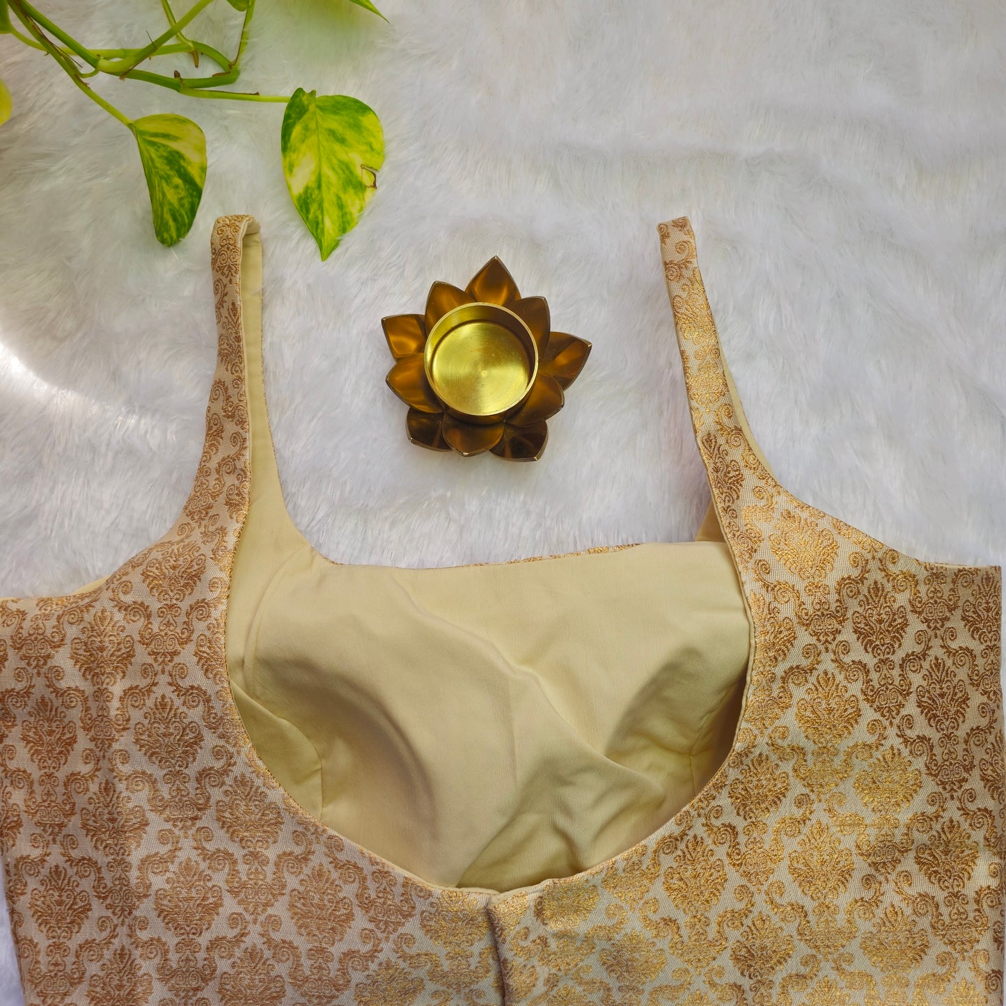 Cream Bollywood style Brocade Blouse