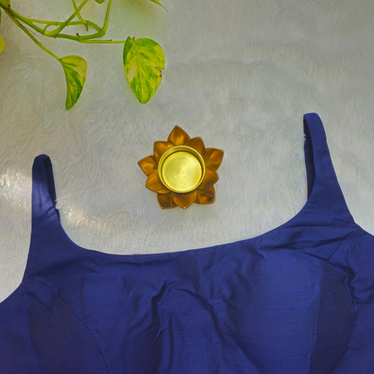 Blue Plain Cotton Bollywood Style Blouse