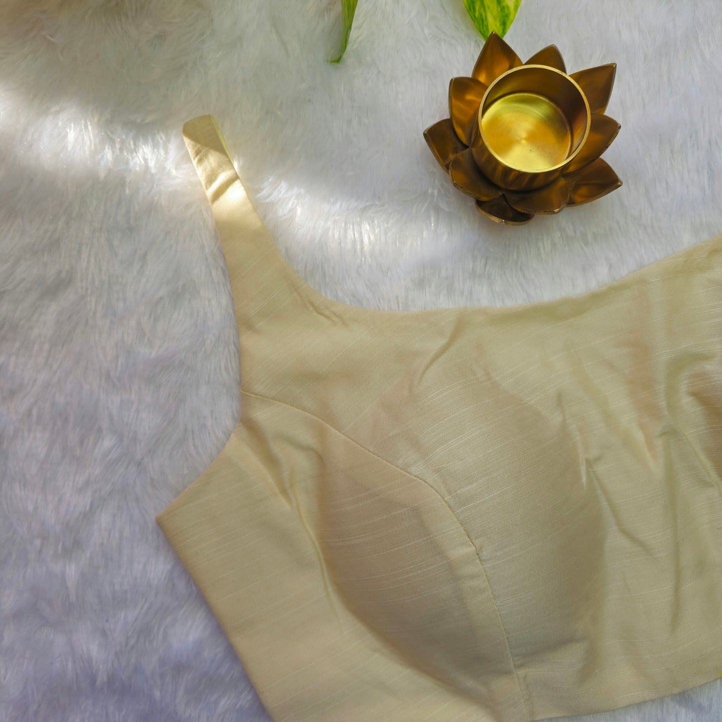 Off White Plain Bollywood Style Blouse