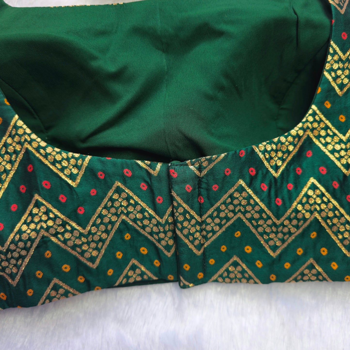 Dark Green Bollywood style Brocade Blouse
