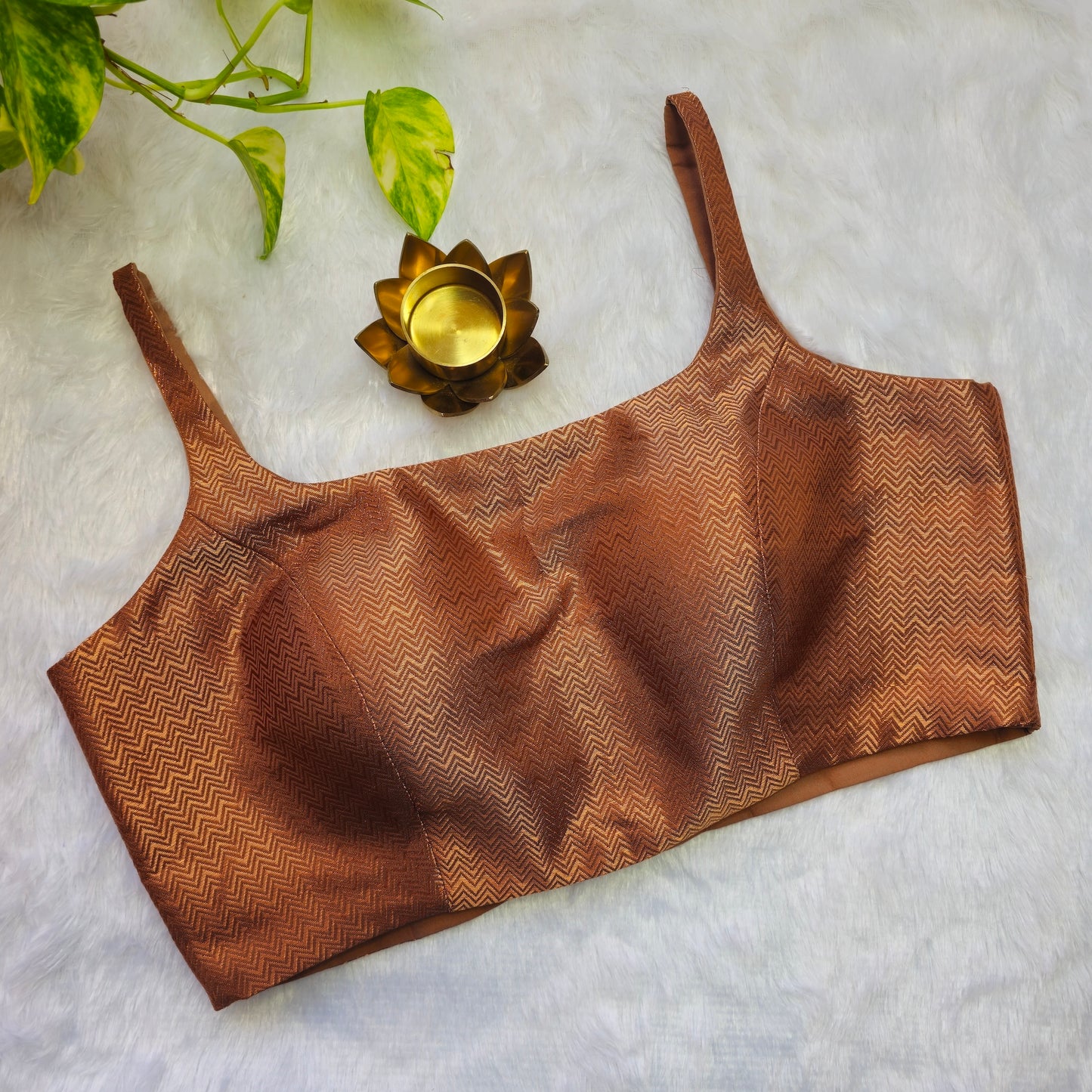 Copper Bollywood style Brocade Blouse