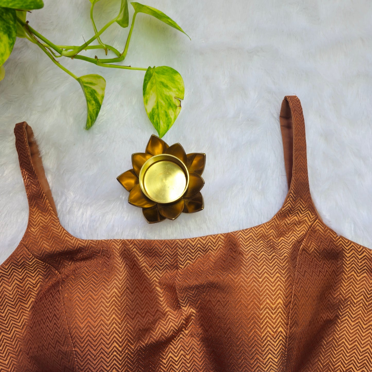 Copper Bollywood style Brocade Blouse