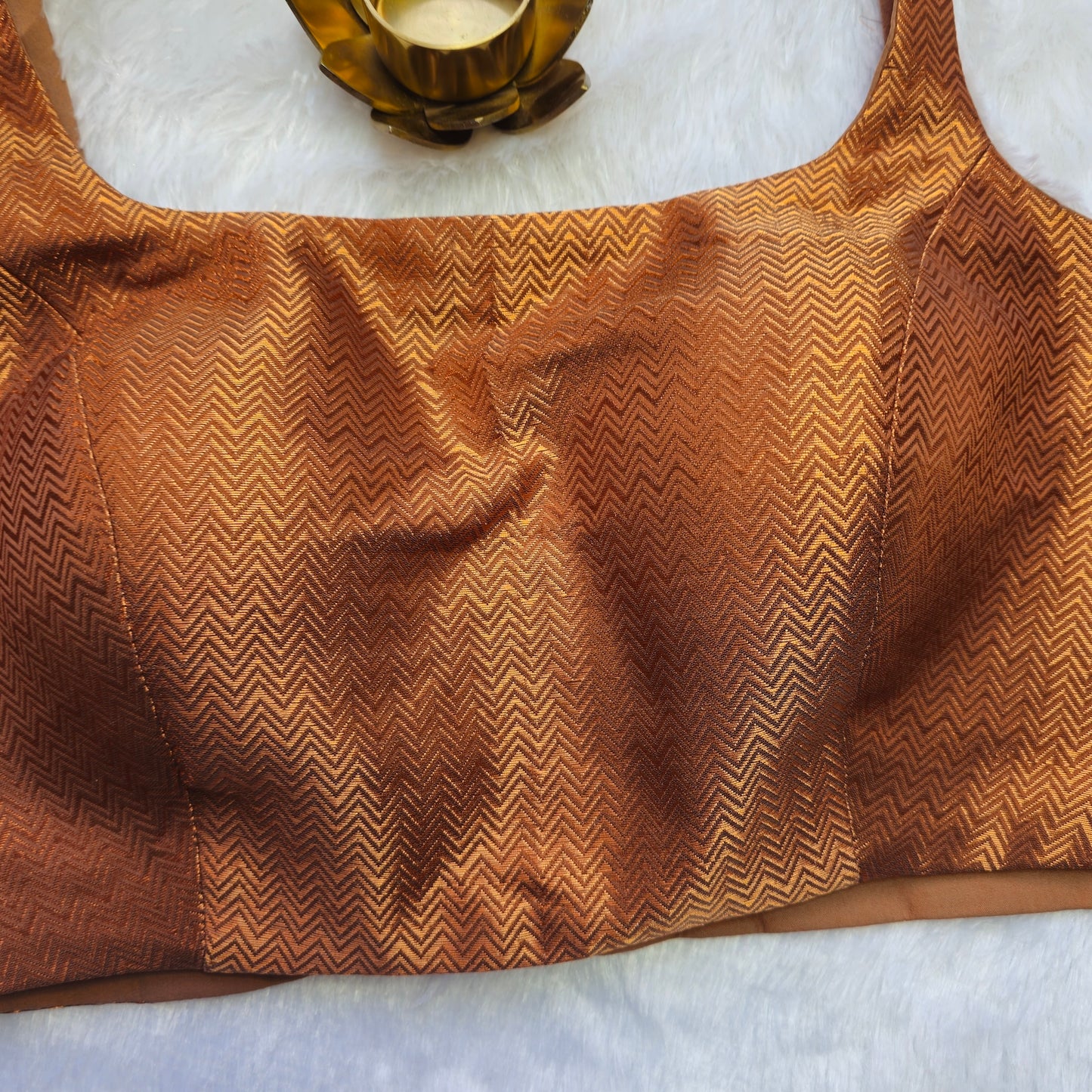 Copper Bollywood style Brocade Blouse