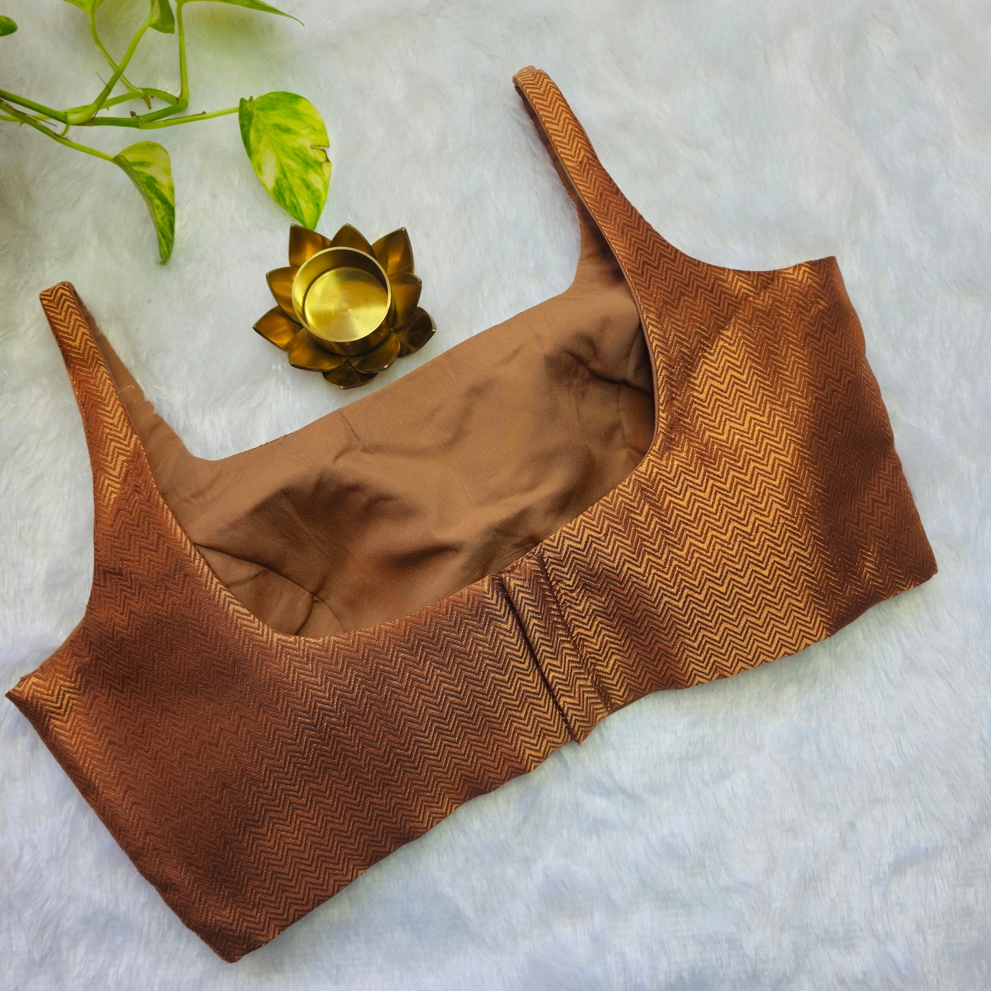 Copper Bollywood style Brocade Blouse