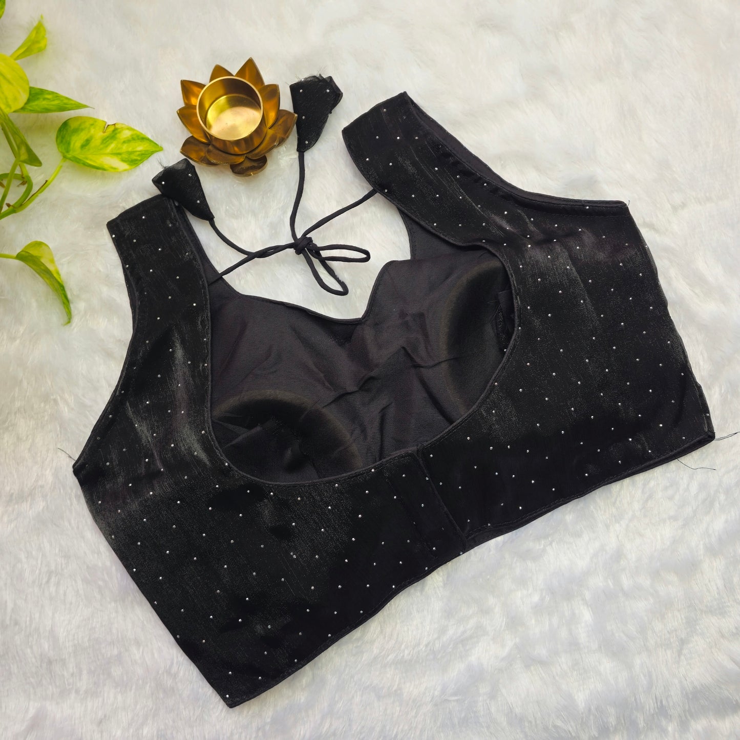 Black Jimmy Choo Sleeveless Blouse(Attachable Sleeves)